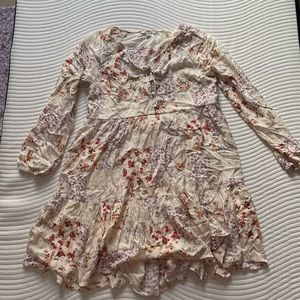 American Eagle Floral Long Sleeve Short Dress